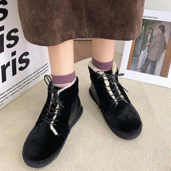 rimocy plush warm flat ankle boots for women fashion patchwork pu leather cotton shoes woman comfortable winter snow boots mujer #ey59, Black
rimocy plush warm flat ankle boots for women fashion patchwork pu leather cotton shoes woman comfortable winter snow boots mujer #ey59, Black