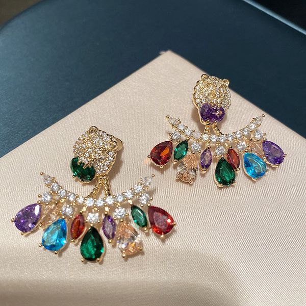 retro color earrings lion head earrings drop zircon tassel earrings women designer earring temperament crystal studs, Golden
retro color earrings lion head earrings drop zircon tassel earrings women designer earring temperament crystal studs, Golden