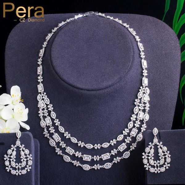 pera gorgeous clear cubic zirconia nigerian luxury bridal three layers big necklace earring wedding jewelry set for brides j347, Silver
pera gorgeous clear cubic zirconia nigerian luxury bridal three layers big necklace earring wedding jewelry set for brides j347, Silver