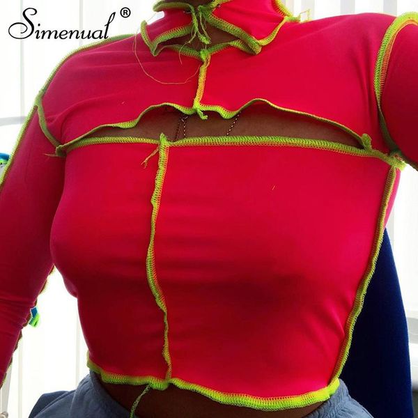 simenual cut out patchwork turtleneck crop women long sleeve fashion autumn 2020 tees bodycon skinny party club t shirt hot, White
simenual cut out patchwork turtleneck crop women long sleeve fashion autumn 2020 tees bodycon skinny party club t shirt hot, White