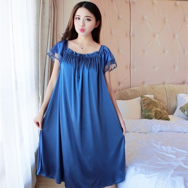 lady summer plus size 5xl new silk nightgowns women casual chemise nightie nightwear lingerie nightdress sleepwear dress y200425, Black;red
lady summer plus size 5xl new silk nightgowns women casual chemise nightie nightwear lingerie nightdress sleepwear dress y200425, Black;red