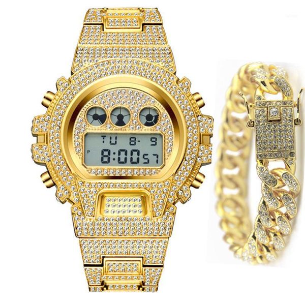 men 18k gold watch digital led sports watches iced out diamond wristwatches man hip hop bracelet waterproof relogio masculino1, Slivery;brown
men 18k gold watch digital led sports watches iced out diamond wristwatches man hip hop bracelet waterproof relogio masculino1, Slivery;brown