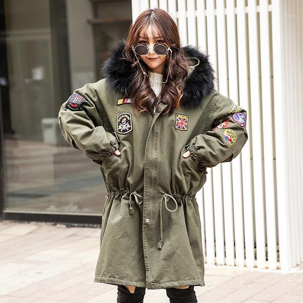college style girls winter coat junior students korean version real fur hooded coat thickening windbreaker cotton f4301, Black
college style girls winter coat junior students korean version real fur hooded coat thickening windbreaker cotton f4301, Black