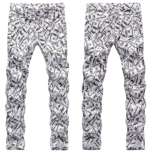 european and american street style men's jeans tights digital dollar bills white jeans printed trousers personality hip hop high qualit, Blue
european and american street style men's jeans tights digital dollar bills white jeans printed trousers personality hip hop high qualit, Blue