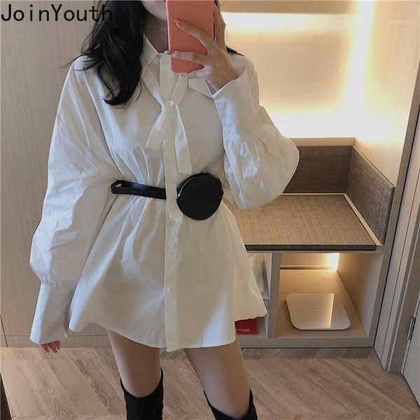 joinyouth korean blouse solid full loose 2020 new fashion spring female shirts button sashes belt bag clothing 5101, White
joinyouth korean blouse solid full loose 2020 new fashion spring female shirts button sashes belt bag clothing 5101, White