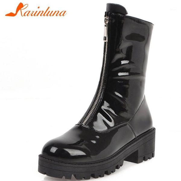 boots karin ladies med chunky heels platform brand design zipper women fashion patent pu shoes woman1, Black
boots karin ladies med chunky heels platform brand design zipper women fashion patent pu shoes woman1, Black