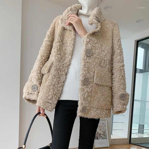 shearing fashion hig quality sheep coat 100%wool fur jacket short korean coat female autumn women's coats femmes manteaux zjt4161, Black
shearing fashion hig quality sheep coat 100%wool fur jacket short korean coat female autumn women's coats femmes manteaux zjt4161, Black