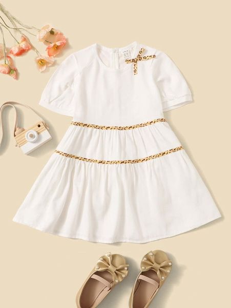 toddler girls puff sleeve bow detail smock dress she, Red;yellow
toddler girls puff sleeve bow detail smock dress she, Red;yellow