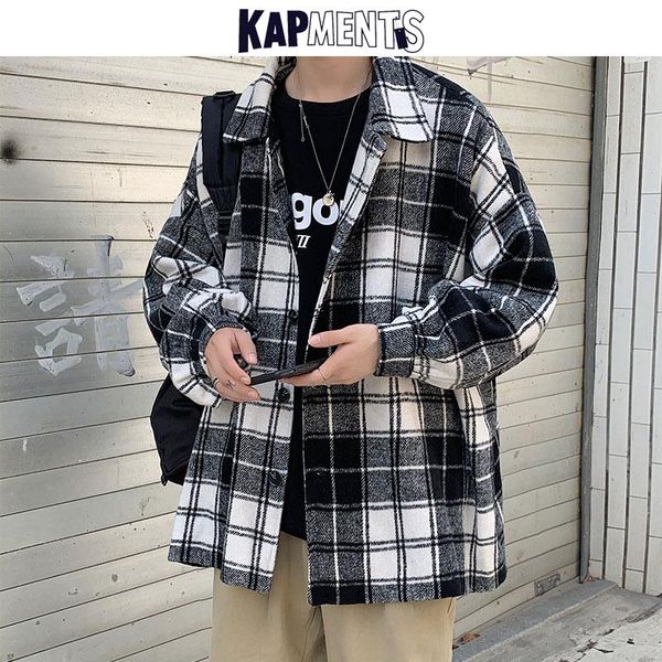 men's jackets kapments men harajuku button plaid and coats 2021 winter mens korean fashions casual black jacket male loose trench coat, Black;brown
men's jackets kapments men harajuku button plaid and coats 2021 winter mens korean fashions casual black jacket male loose trench coat, Black;brown