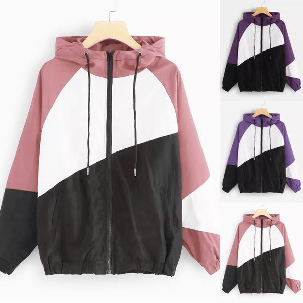 women long sleeve patchwork thin skinsuits hooded zipper casual sport coat jackets for women jacket jackets 20201, Black;brown
women long sleeve patchwork thin skinsuits hooded zipper casual sport coat jackets for women jacket jackets 20201, Black;brown