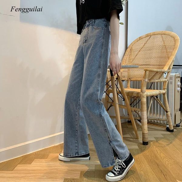 women's jeans 2021 summer style split pants retro hong kong yafeng high waist wide leg, Blue
women's jeans 2021 summer style split pants retro hong kong yafeng high waist wide leg, Blue