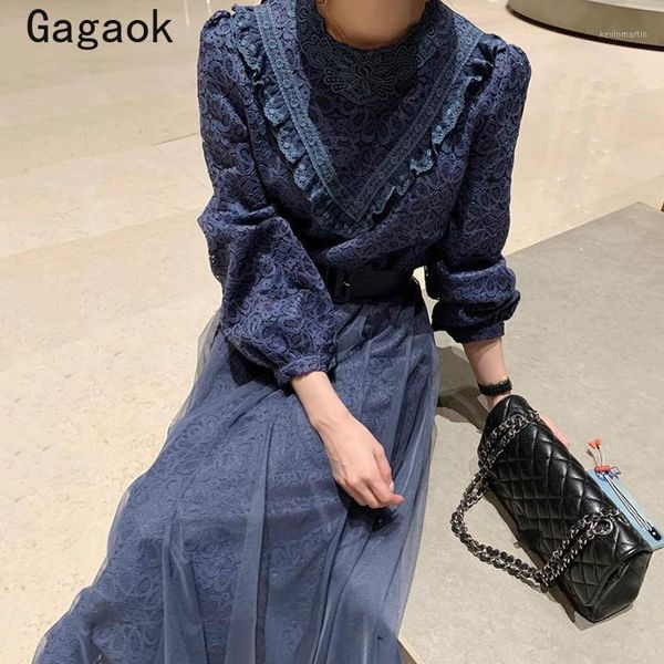 gagaok court style women dress 2021 spring autumn new solid vintage lace midi fashion dresses korean chic elegant wild vestidos1, Black;gray
gagaok court style women dress 2021 spring autumn new solid vintage lace midi fashion dresses korean chic elegant wild vestidos1, Black;gray