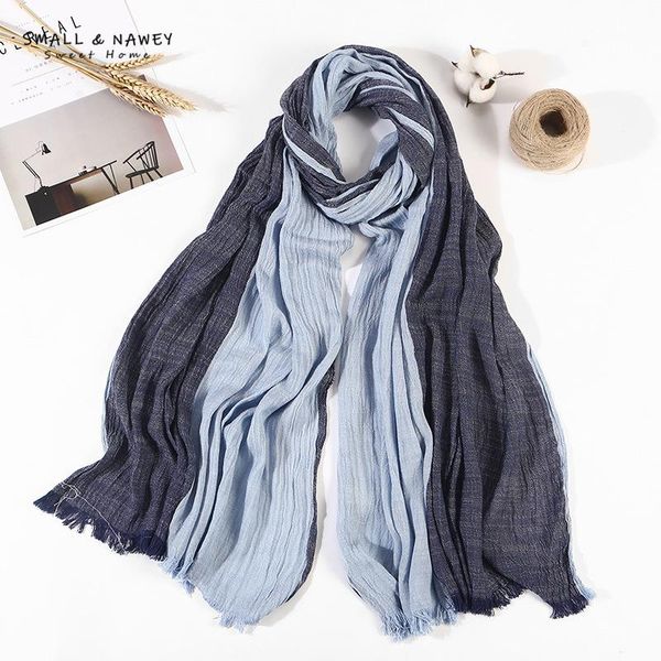 scarves 80*195cm striped cotton and linen scarf shawl art japanese korean pleated men women universal, Blue;gray
scarves 80*195cm striped cotton and linen scarf shawl art japanese korean pleated men women universal, Blue;gray