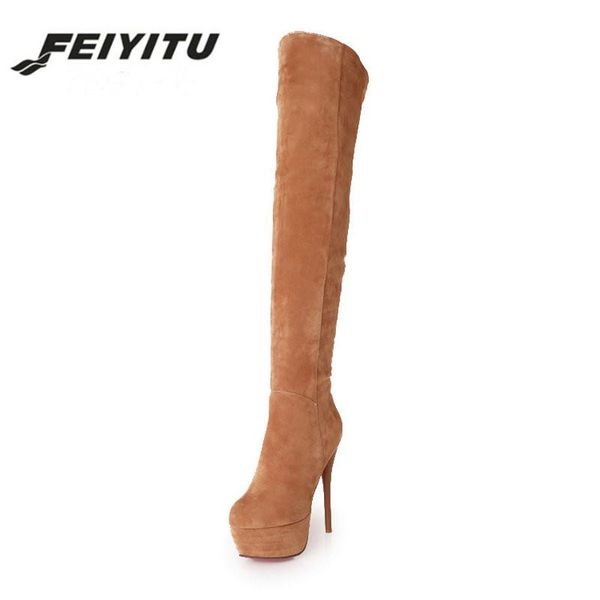 feiyitu winter high heel faux suede female over the knee boots platform zip women long boots size 34-43, Black
feiyitu winter high heel faux suede female over the knee boots platform zip women long boots size 34-43, Black