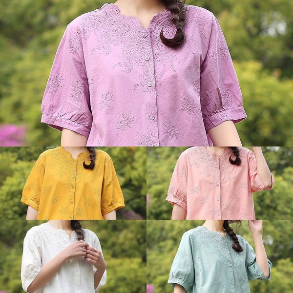 short-sleeved t- women's new cotton and linen literary loose solid color crochet hollow cardigan short-sleeved thin bra shirt t-shirt s, White
short-sleeved t- women's new cotton and linen literary loose solid color crochet hollow cardigan short-sleeved thin bra shirt t-shirt s, White