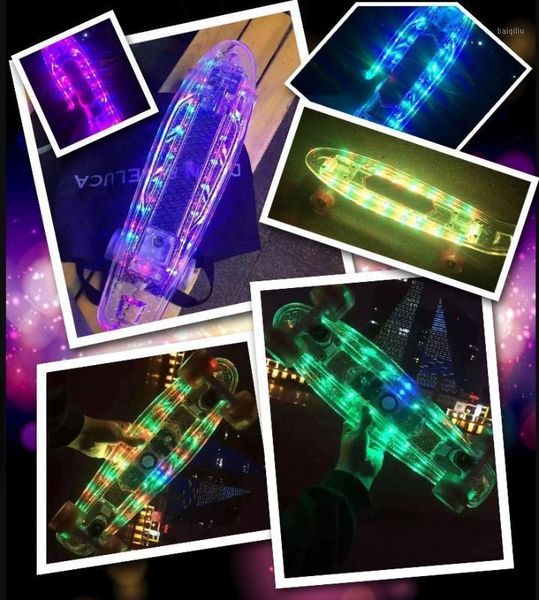 high grade skateboard transparent material shiny small fish board1
high grade skateboard transparent material shiny small fish board1