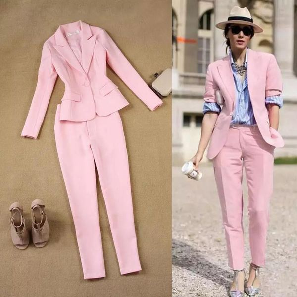pink 2 pieces pant suit women formal white suit female office slim ladies interview suits one button pants and blazer set womens
pink 2 pieces pant suit women formal white suit female office slim ladies interview suits one button pants and blazer set womens