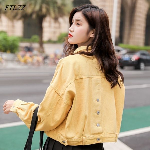 ftlzz new womens basic denim jacket spring autumn loose single breasted short ladies jean coat female outwear y200101, Black;brown
ftlzz new womens basic denim jacket spring autumn loose single breasted short ladies jean coat female outwear y200101, Black;brown