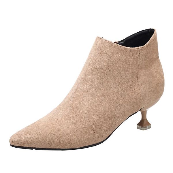 ankle boots women pointed sleeve suede stiletto all-match plus suede leather dress high heels ladies work shoes, Black
ankle boots women pointed sleeve suede stiletto all-match plus suede leather dress high heels ladies work shoes, Black