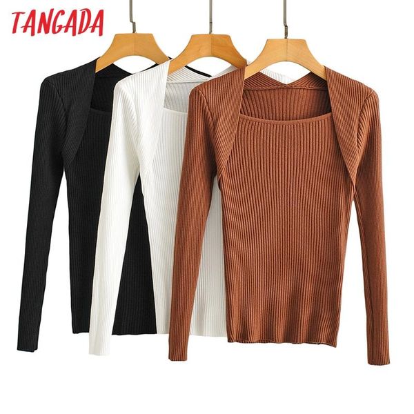 tangada women 2020 fashion elegant solid knitted sweater jumper female slim pullovers chic ai41, White;black
tangada women 2020 fashion elegant solid knitted sweater jumper female slim pullovers chic ai41, White;black