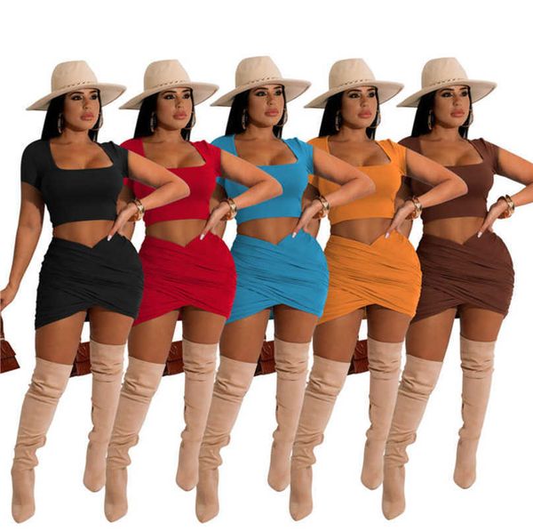 women dresses sets t-shirt skirts matching nightclub summer crop solid 2 piece dress, White
women dresses sets t-shirt skirts matching nightclub summer crop solid 2 piece dress, White