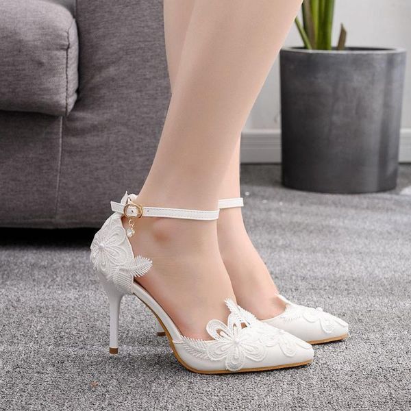 9 cm high heels white lace flower wedding shoes stiletto pointed evening party womens shoes temperament elegant bridesmaid pumps, Black
9 cm high heels white lace flower wedding shoes stiletto pointed evening party womens shoes temperament elegant bridesmaid pumps, Black