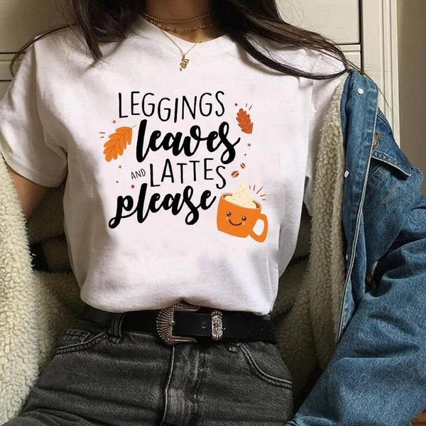 women lady tees graphic letter coffee camisetas fashion thanksgiving fall halloween print clothes female t shirt t-shirt, White
women lady tees graphic letter coffee camisetas fashion thanksgiving fall halloween print clothes female t shirt t-shirt, White