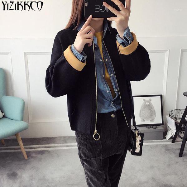 wholesale- yizikkco brand women cardigan sweater 2017 new fashion spring autumn knitted cardigans zipper pull femme jersey mujer szq1261, White;black
wholesale- yizikkco brand women cardigan sweater 2017 new fashion spring autumn knitted cardigans zipper pull femme jersey mujer szq1261, White;black