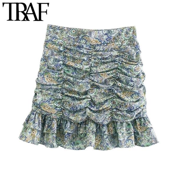 traf women chic fashion with ruffled pleated printed mini skirts vintage high waist back zipper female mujer 220312, Black
traf women chic fashion with ruffled pleated printed mini skirts vintage high waist back zipper female mujer 220312, Black