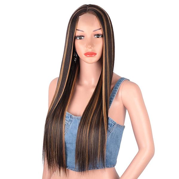 new european and american ladies wig long straight front lace chemical fiber lady wig set small lace wigs, Black
new european and american ladies wig long straight front lace chemical fiber lady wig set small lace wigs, Black