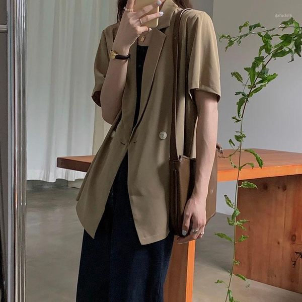 women work wear formal suit blazer loose elegant summer blazers 2020 new office lady short sleeve solid casual women coat1, White;black
women work wear formal suit blazer loose elegant summer blazers 2020 new office lady short sleeve solid casual women coat1, White;black