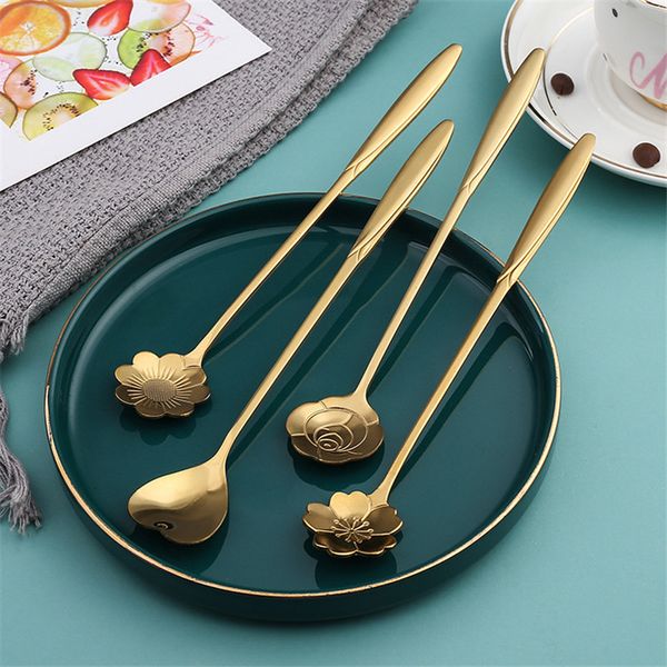 4pcs dazzling rose gold flower spoon stiring spoon ice cream cake dessert tableware dining bar long handle spoons cherry heart scoop h2202
4pcs dazzling rose gold flower spoon stiring spoon ice cream cake dessert tableware dining bar long handle spoons cherry heart scoop h2202
