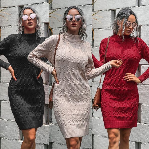 women ladies autumn winter casual solid color long sleeve mock neck jumper dress knitted sweater party mini dresses, Black;gray
women ladies autumn winter casual solid color long sleeve mock neck jumper dress knitted sweater party mini dresses, Black;gray