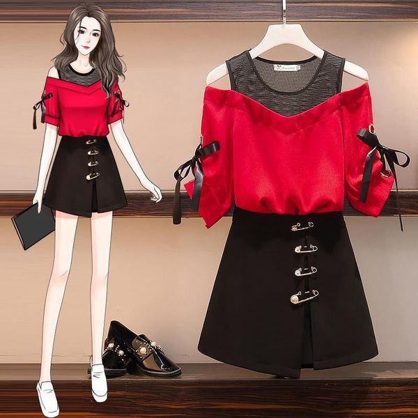 2 plus size pieces combined summer sweet korean lace slices off the shoulder s and shorts women's clothes two garments clothing 6mma, Gray
2 plus size pieces combined summer sweet korean lace slices off the shoulder s and shorts women's clothes two garments clothing 6mma, Gray