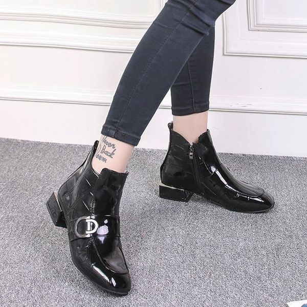 fashion women boots shiny leather slip on rubber autumn winter ankle boots for lady shoes woman block heels female botas mujer #4l2w, Black
fashion women boots shiny leather slip on rubber autumn winter ankle boots for lady shoes woman block heels female botas mujer #4l2w, Black