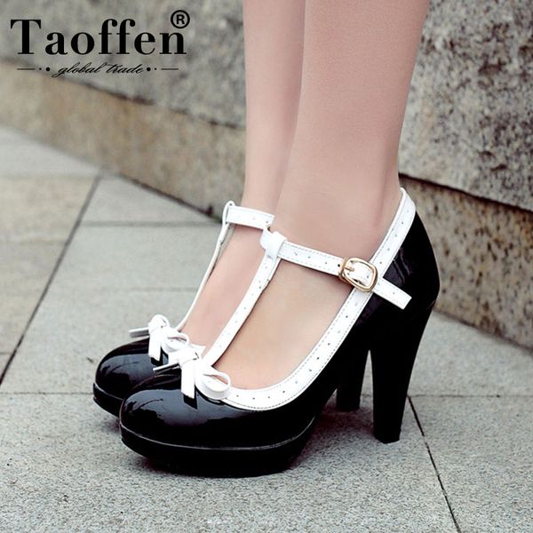 taoffen plus size 32-48 women summer high heels shoes woman t-strap bowknot pumps lady daily work dress footwear 1007, Black;white
taoffen plus size 32-48 women summer high heels shoes woman t-strap bowknot pumps lady daily work dress footwear 1007, Black;white
