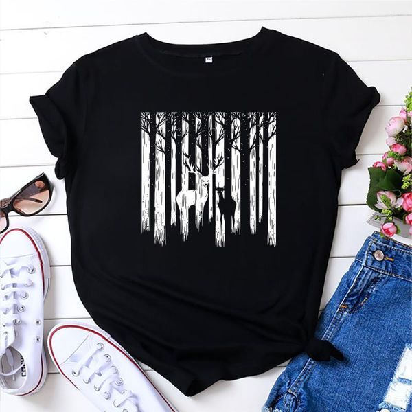 women's t-shirt vintage forest print t shirt women summer cartoon funny graphic basic harajuku large size short sleeve cotton tees tsh, White
women's t-shirt vintage forest print t shirt women summer cartoon funny graphic basic harajuku large size short sleeve cotton tees tsh, White