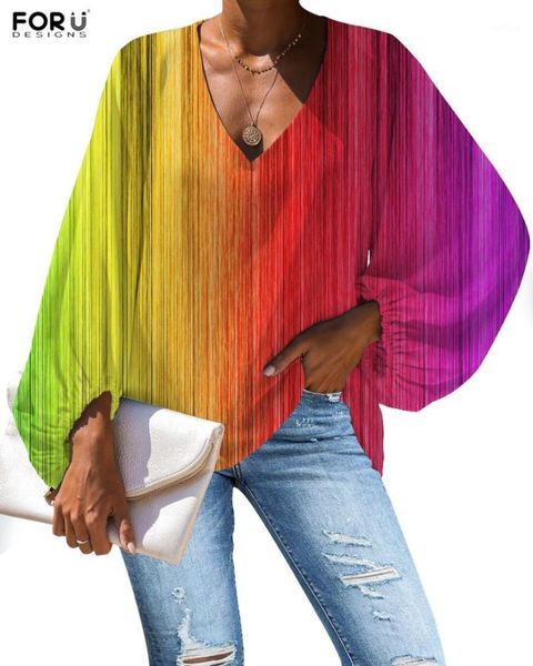 forudegins women leisure blouses colorful rainbow striped 3d printed beauty female loose comfortable summer clothes ropa mujer1, White
forudegins women leisure blouses colorful rainbow striped 3d printed beauty female loose comfortable summer clothes ropa mujer1, White
