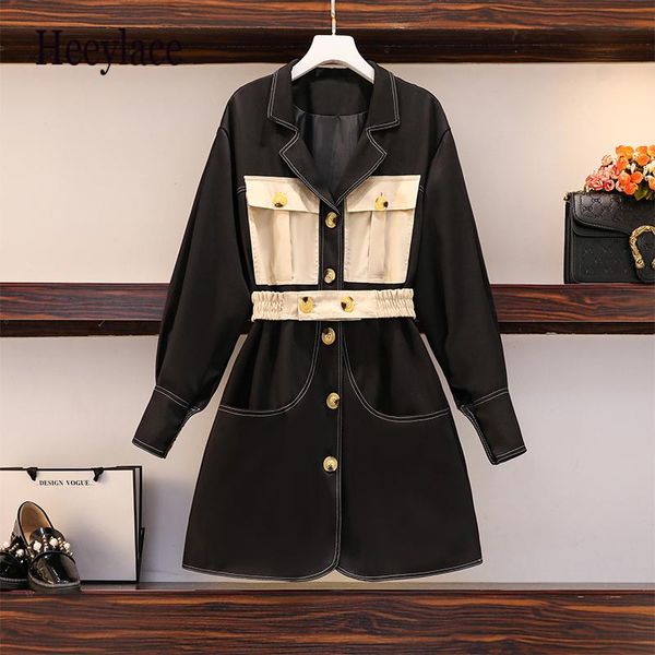 plus size women autumn winter office ladies dress long sleeve elegant pocket patchwork v-neck vintage high waist a-line dresses, Black;gray
plus size women autumn winter office ladies dress long sleeve elegant pocket patchwork v-neck vintage high waist a-line dresses, Black;gray
