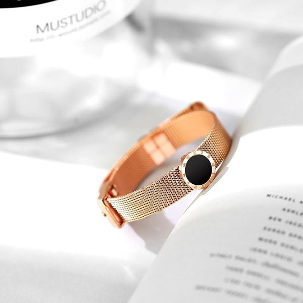 bangle yun ruo titanium steel jewelry roman numerals charm adjustable bracelet lover cuff rose gold woman gift not fade drop 1, Black
bangle yun ruo titanium steel jewelry roman numerals charm adjustable bracelet lover cuff rose gold woman gift not fade drop 1, Black