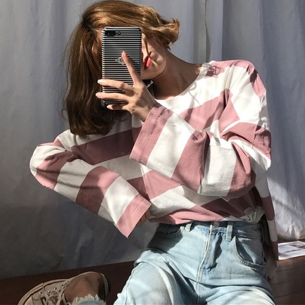 korean oversized stripe t shirt harajuku women long sleeve t-shirts autumn ulzzang kawaii pink blue black basic tee casual y200412, White
korean oversized stripe t shirt harajuku women long sleeve t-shirts autumn ulzzang kawaii pink blue black basic tee casual y200412, White