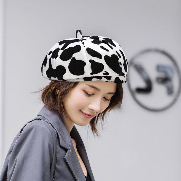 fashion autumn winter woolen beret hat woolen cow printed women girls painter vintage artist outdoor street beanie caps#38, Blue;gray
fashion autumn winter woolen beret hat woolen cow printed women girls painter vintage artist outdoor street beanie caps#38, Blue;gray