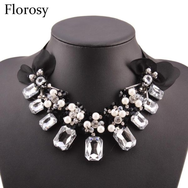 pendant necklaces black rope chain square crystal necklace for women florosy brand chunky imitation pearl statement choker, Silver
pendant necklaces black rope chain square crystal necklace for women florosy brand chunky imitation pearl statement choker, Silver