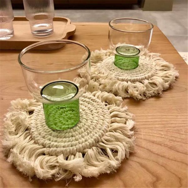 mats & pads 1pc cup pad heat-insulating handmade table mat cotton knitting pot holder coasters coffee round placemats mug
mats & pads 1pc cup pad heat-insulating handmade table mat cotton knitting pot holder coasters coffee round placemats mug