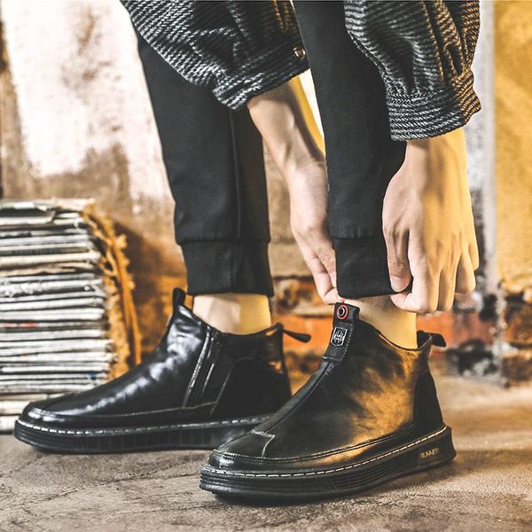 dress shoes black men's boots autumn and winter ankle casual business leather zapatos de hombre
dress shoes black men's boots autumn and winter ankle casual business leather zapatos de hombre