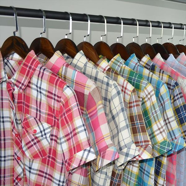 2021 summer women blouse fashion casual lapel double pockets blouse plaid shirt cotton shirts female short sleeve clothes, White
2021 summer women blouse fashion casual lapel double pockets blouse plaid shirt cotton shirts female short sleeve clothes, White