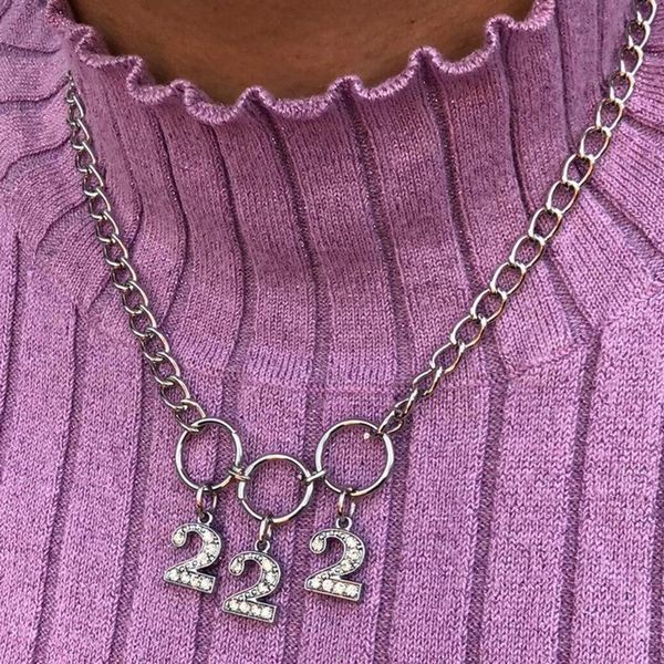 chains ins girl digital pendant necklaces women vintage harajuku stainless steel letter beads choker cool girls punk sliver chain cl110, Silver
chains ins girl digital pendant necklaces women vintage harajuku stainless steel letter beads choker cool girls punk sliver chain cl110, Silver
