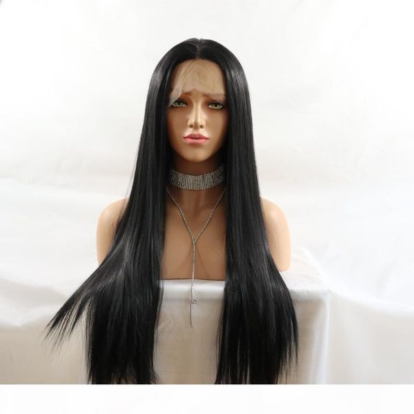realistic looking long straight black synthetic wig parting heat resistant fiber synthetic lace front wigs for black women, Black;brown
realistic looking long straight black synthetic wig parting heat resistant fiber synthetic lace front wigs for black women, Black;brown