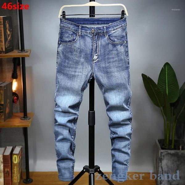 spring men's large elastic jeans men's light blue large size loose oversized pants elasticity 46 44 42 401
spring men's large elastic jeans men's light blue large size loose oversized pants elasticity 46 44 42 401