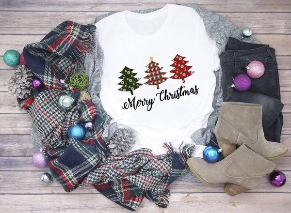 merry christmas fashion graphic women tshirt plaid christmas tree graphic cute tee ladies festival t-shirt christmas party, White
merry christmas fashion graphic women tshirt plaid christmas tree graphic cute tee ladies festival t-shirt christmas party, White